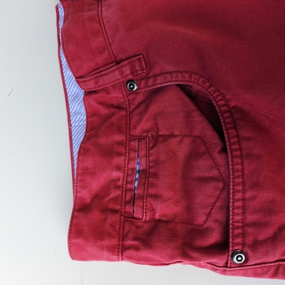 Saks Fifth Avenue Burgundy Red Pants Jeans Mens Pima Cotton Modal Soft Sz 34 - Picture 8 of 12